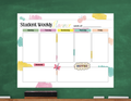 Student Weekly Planner Notepad (Pastel Clouds)