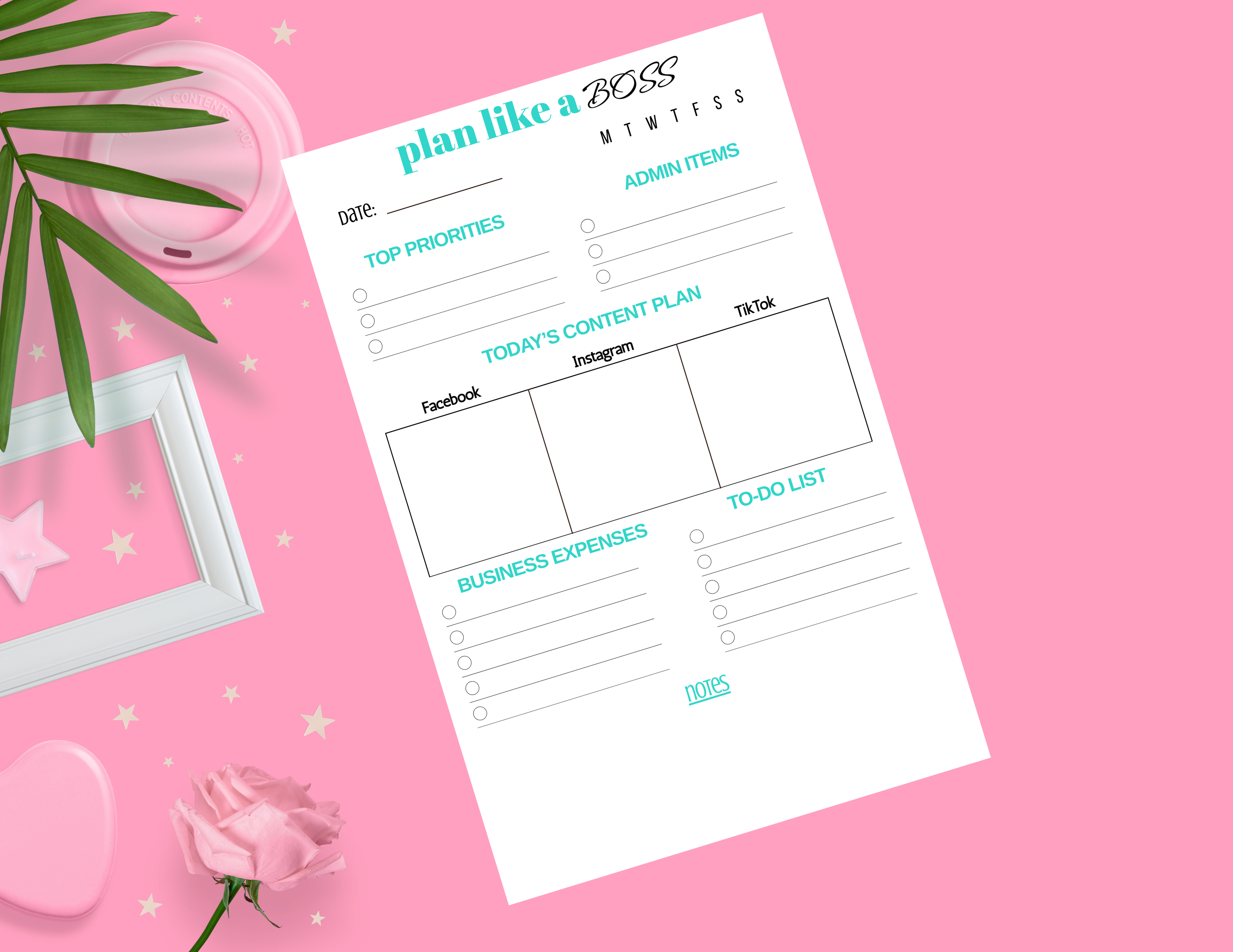 Plan Like a Boss Daily Business To-Do's & Content Planner Notepad