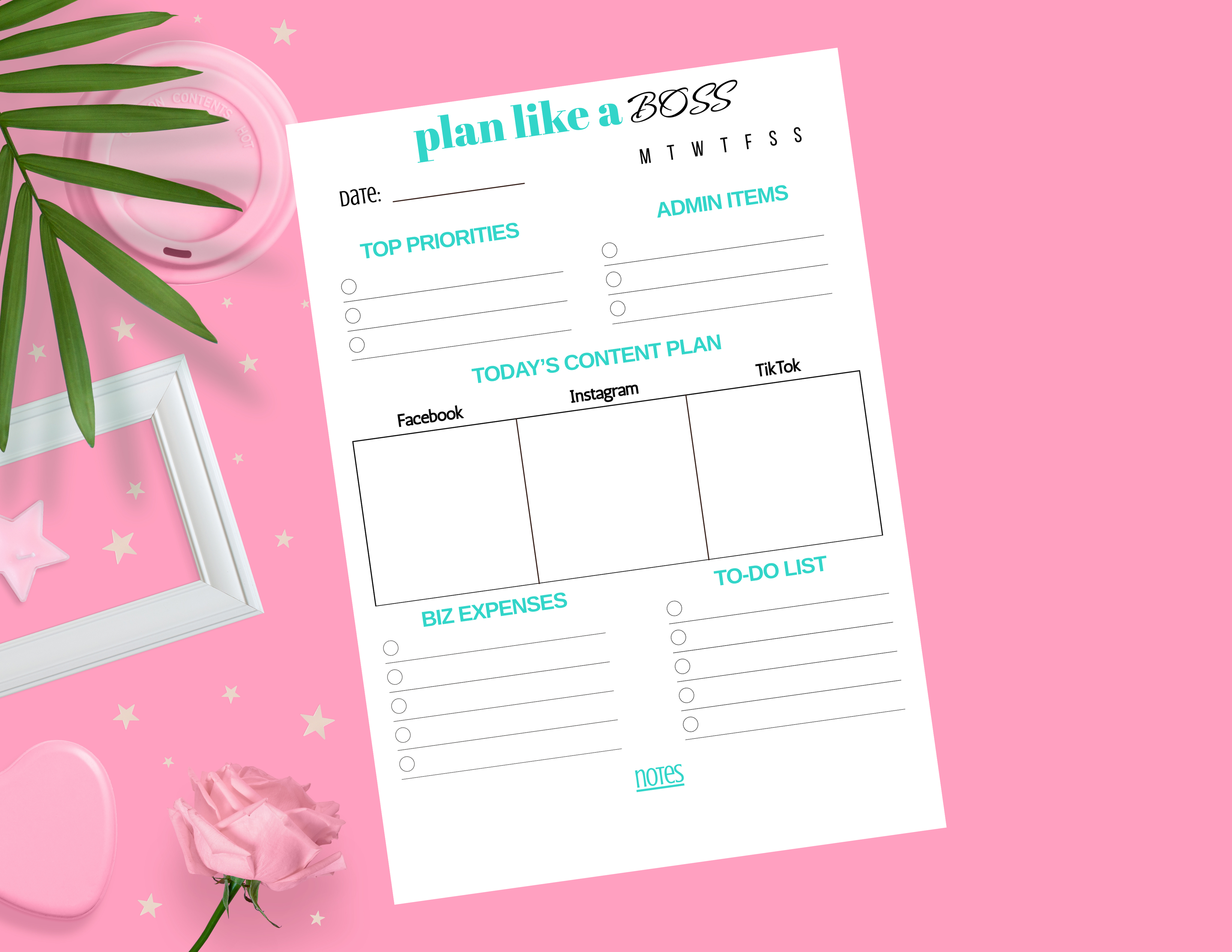 Plan Like a Boss Daily Business To-Do's & Content Planner Notepad
